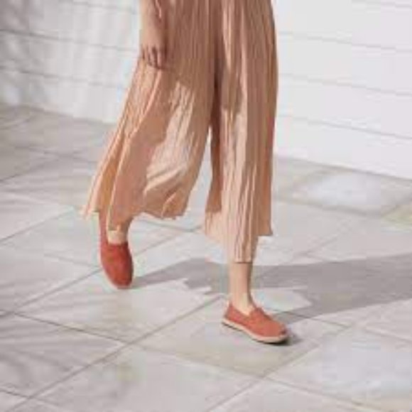 Uniqlo - Washer Pastel Orange Satin Skirt Pant Wide Leg Pull On - Size XS - Picture 6 of 15